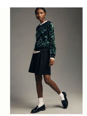 Anthropologie Sequin Velvet Sweatshirt